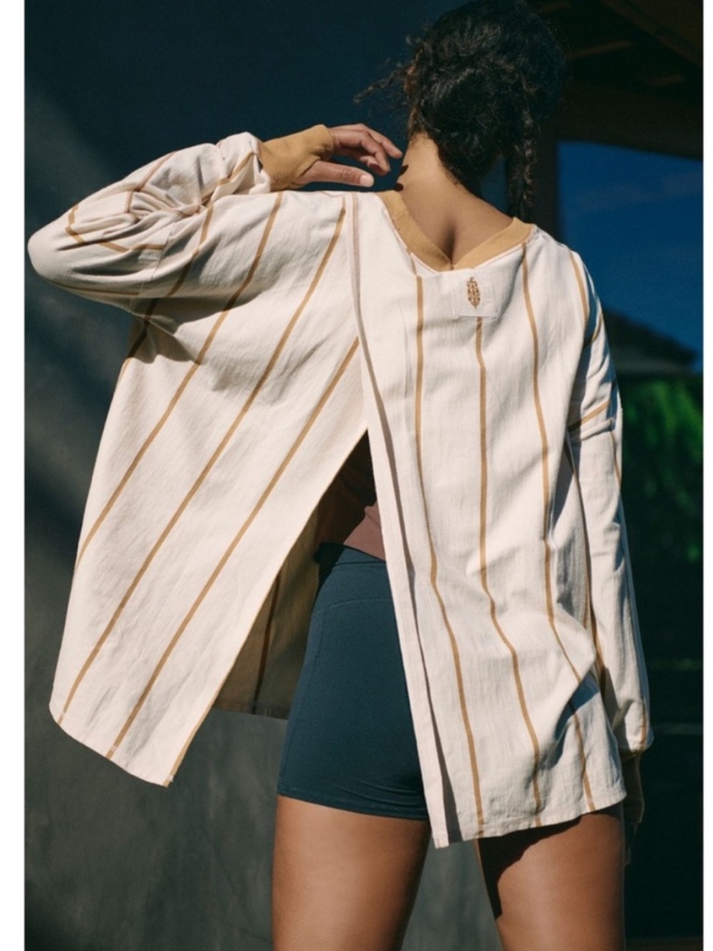 Free People Movement NWT Home Game Stripe Layer Oversized long sleeve Top SMALL